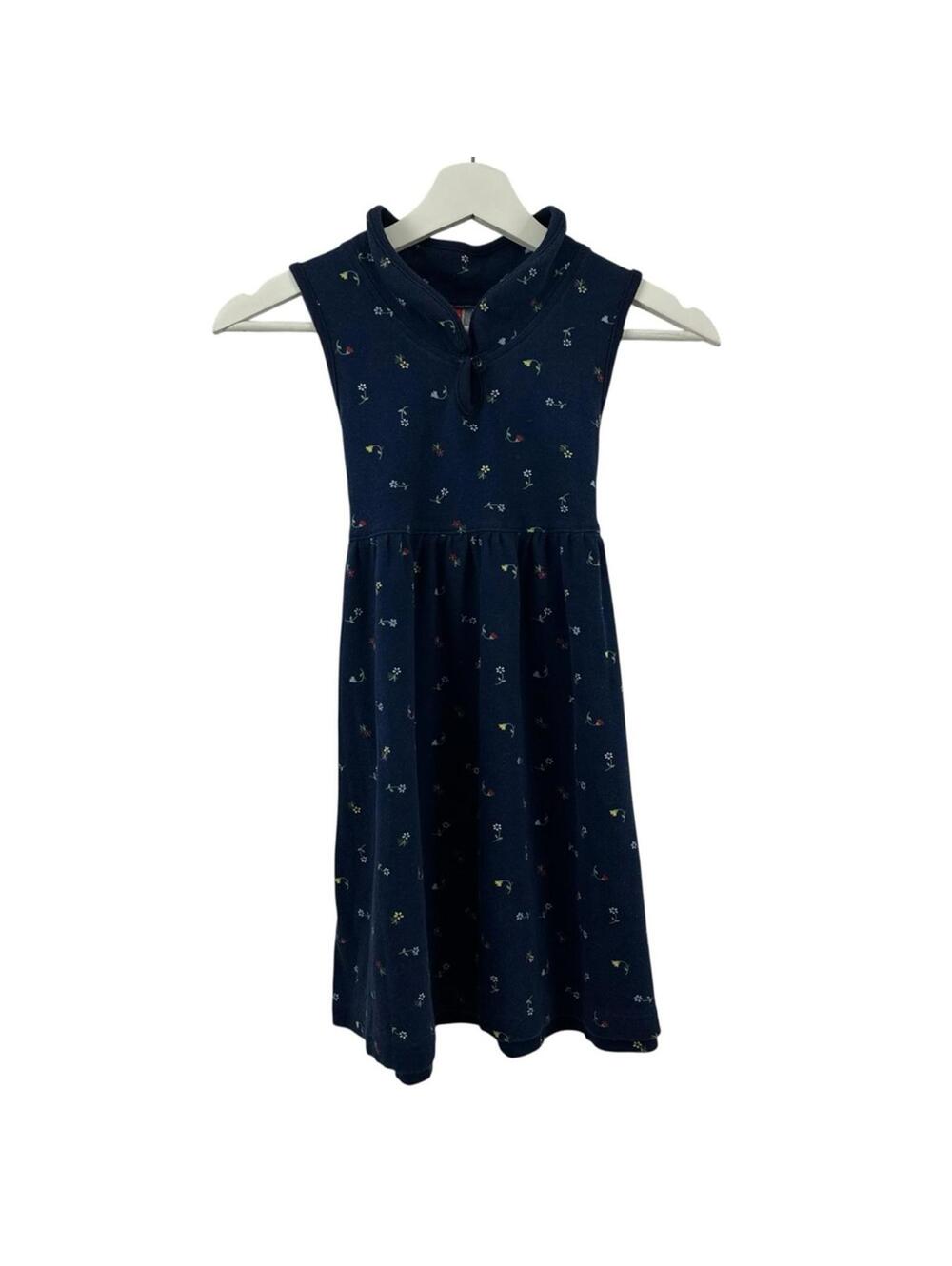 Vintage Mckids Girls Floral Blue Dress Size 8